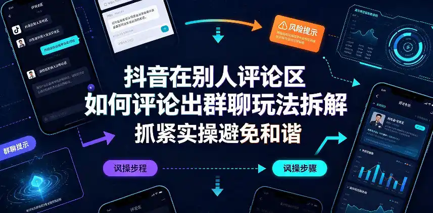 抖音在别人评论区如何评论出群聊玩法拆解，抓紧实操避免和谐-一起筹课网