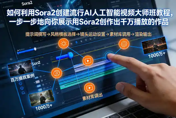 如何利用Sora2创建流行AI人工智能视频大师班,一步一步地向你展示用Sora2创作出千万播放的作品-一起筹课网