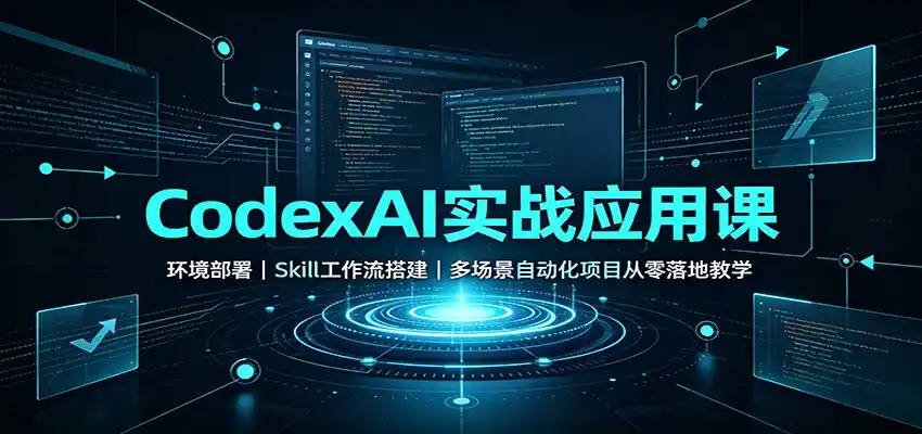 CodexAI实战应用课：环境部署Skill工作流搭建，多场景自动化项目从零落地教学-一起筹课网