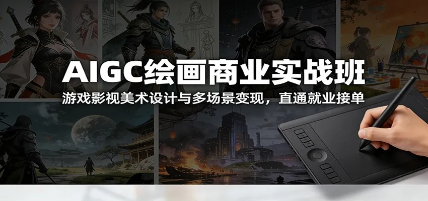 AIGC绘画商业实战班：游戏影视美术设计与多场景变现，直通就业接单-一起筹课网