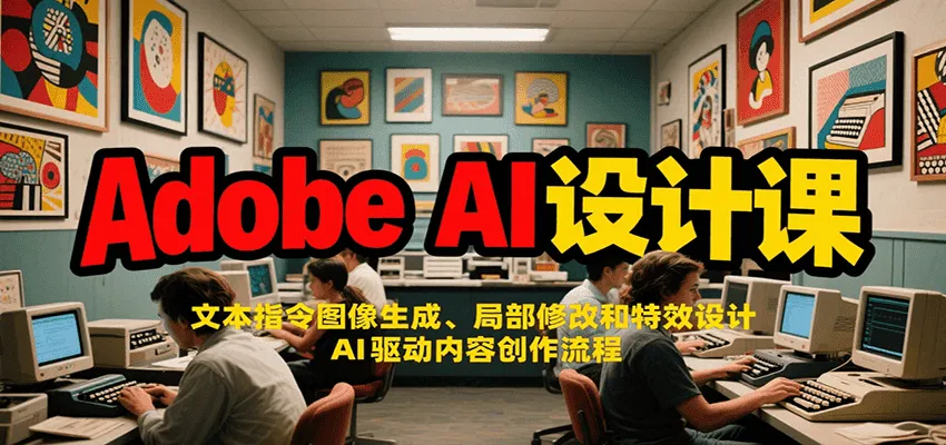 Adobe AI设计课:文本指令图像生成、局部修改和特效设计,AI驱动内容创作流程-一起筹课网