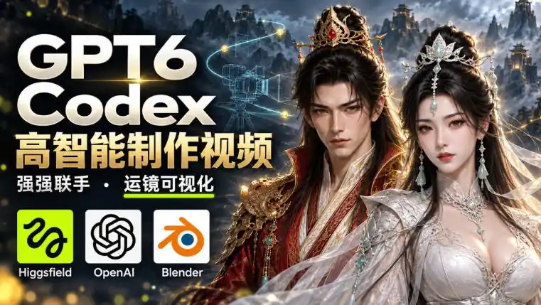 GPT-6 Astra×Codex高智能制作视频！联手Higgsfield，运镜可视化实战-一起筹课网
