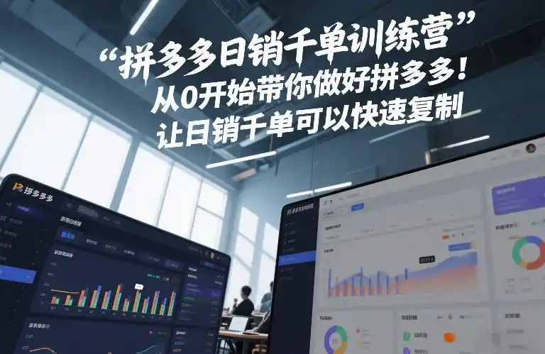 拼多多日销千单训练营，从0开始带你做好拼多多，让日销千单可以快速复制(更新26年8月)-一起筹课网