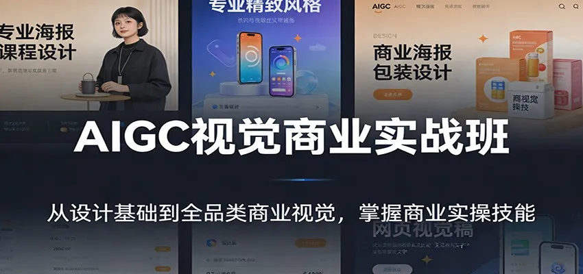 AIGC视觉商业实战班：从设计基础到全品类商业视觉，掌握商业实操技能-一起筹课网