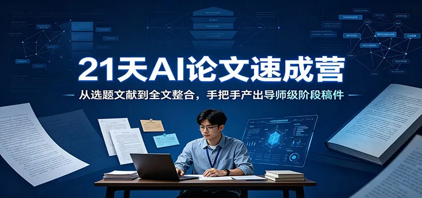 21天AI论文速成营：从选题文献到全文整合，手把手产出导师级阶段稿件-一起筹课网