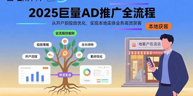 2025巨量AD推广全流程,从开户到投放优化,实现本地实体业务高效获客-一起筹课网