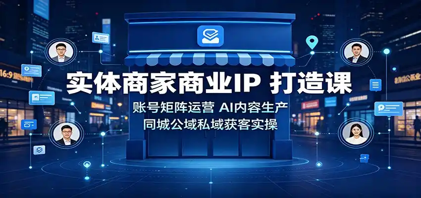 实体商家商业IP打造课：账号矩阵运营，AI内容生产，同城公域私域获客实操-一起筹课网